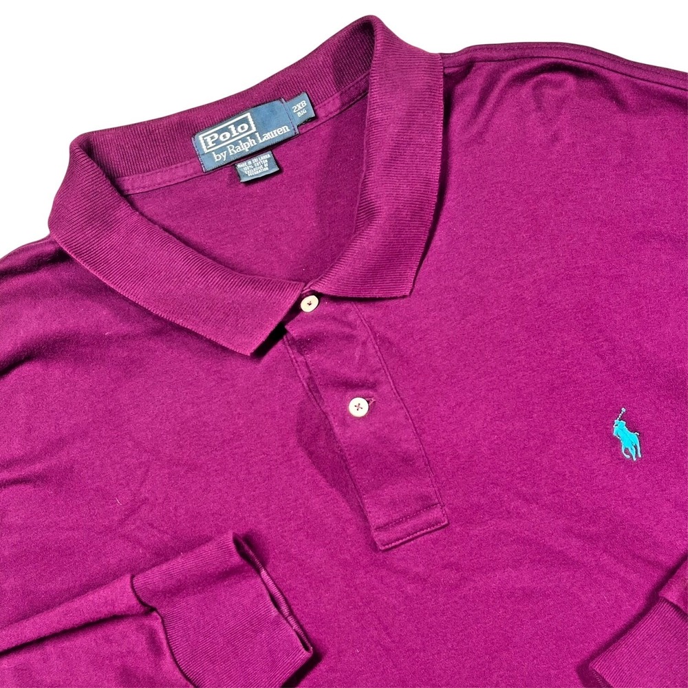 Polo Ralph Lauren Sleeved Polo Shirt  Men's 2XB Maroon Casual Preppy Classic‎